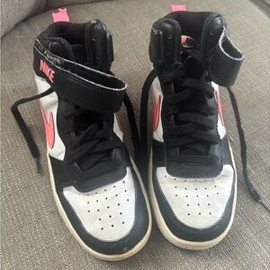 Nike Black and Pink High-Top Sneakers